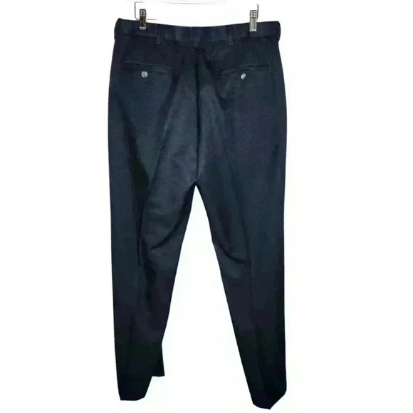 Haggar Mens Navy Blue Dress Pants Flat Front Flex Waist Classic Fit 34x32 - Picture 2 of 6